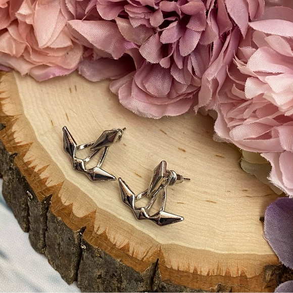 Geometric Punk Double Stud Earrings - Picture 10 of 16